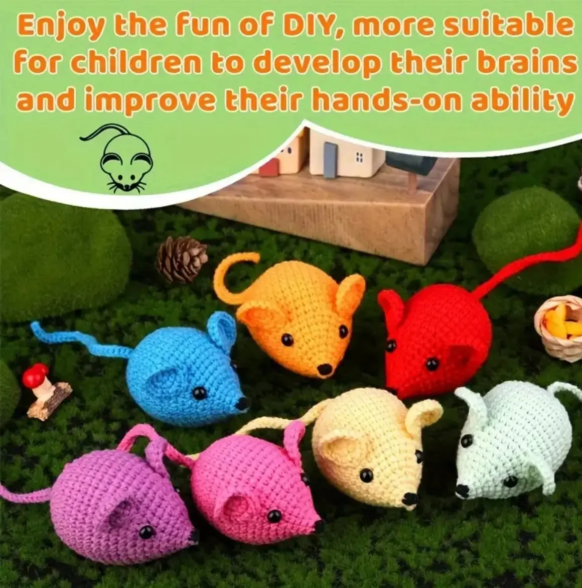 7pcs Cat Toy Crochet Knitting Kit - Mice