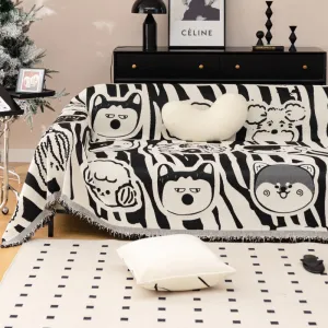Bellamy Cute Dog Print Sofa Blanket Throw Cover