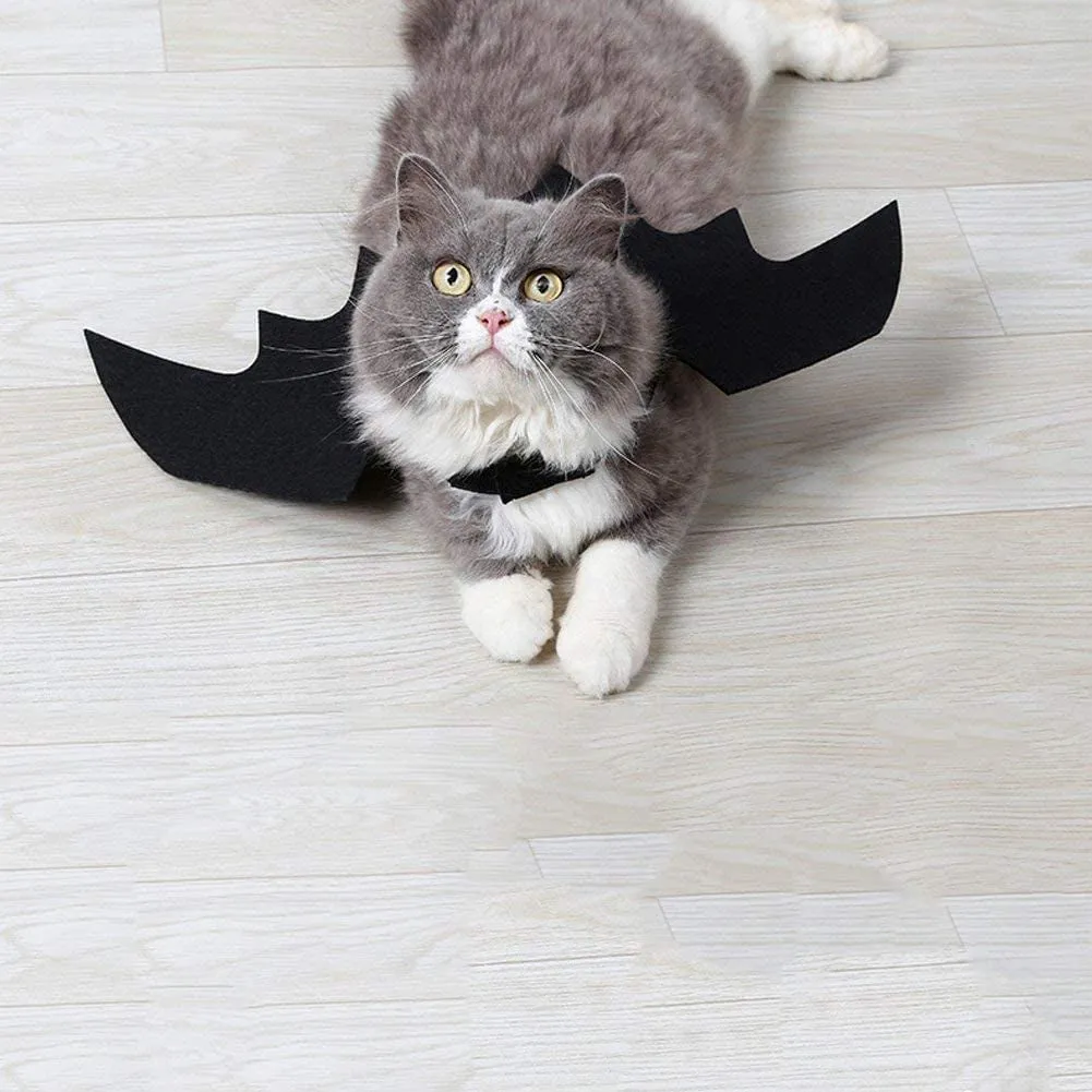 Cat Halloween Costume - Black Cat Bat Wings Cosplay - Pet Costumes Apparel for Cat Small Dogs Puppy for Cat Dress Up Accessories