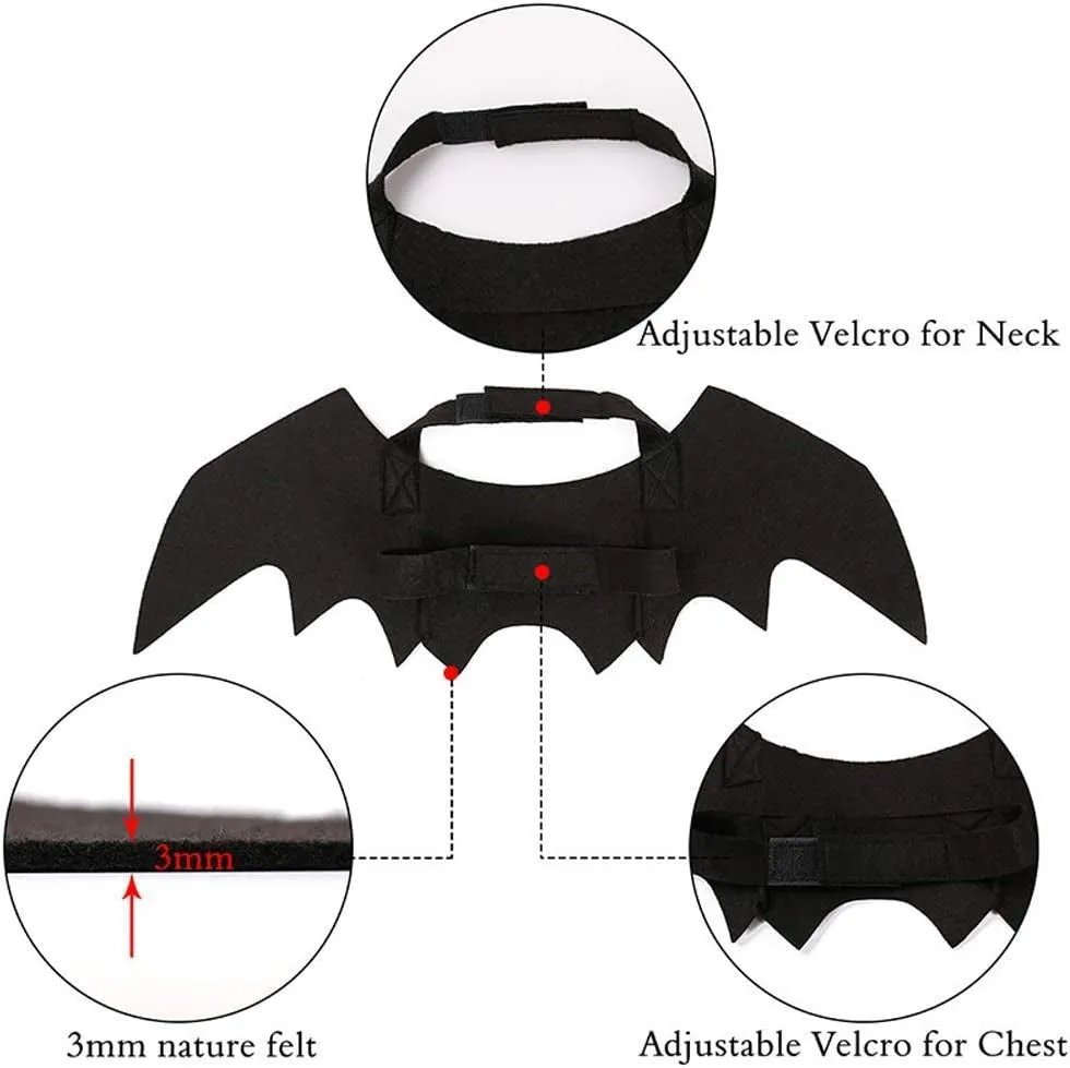 Cat Halloween Costume - Black Cat Bat Wings Cosplay - Pet Costumes Apparel for Cat Small Dogs Puppy for Cat Dress Up Accessories