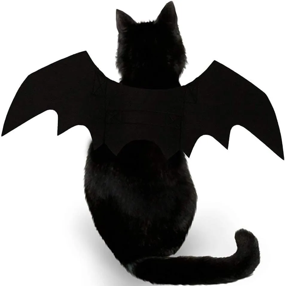 Cat Halloween Costume - Black Cat Bat Wings Cosplay - Pet Costumes Apparel for Cat Small Dogs Puppy for Cat Dress Up Accessories