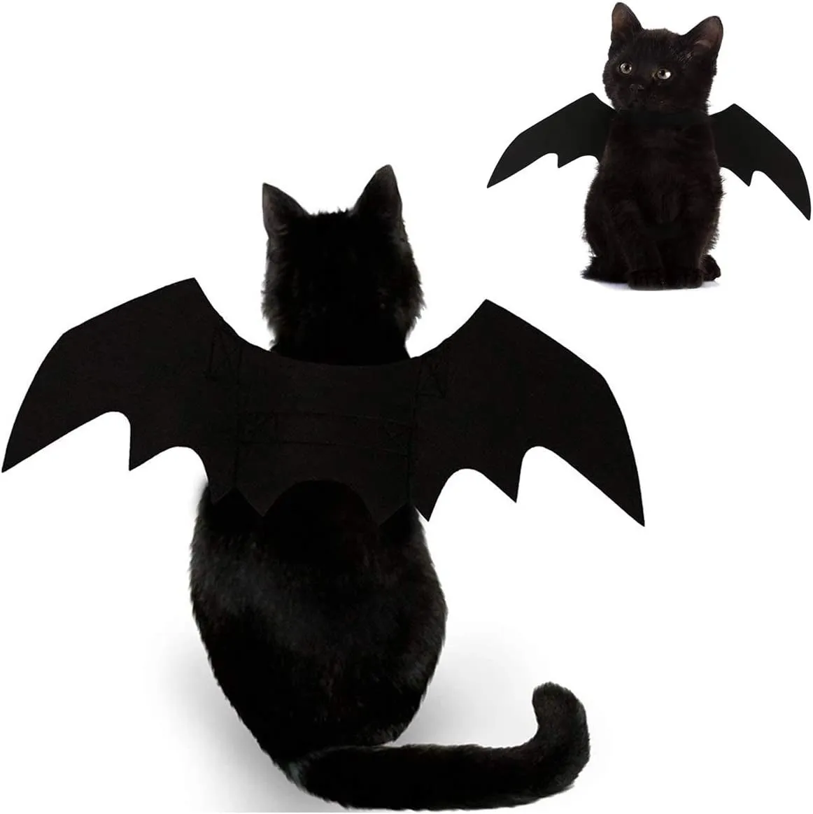 Cat Halloween Costume - Black Cat Bat Wings Cosplay - Pet Costumes Apparel for Cat Small Dogs Puppy for Cat Dress Up Accessories