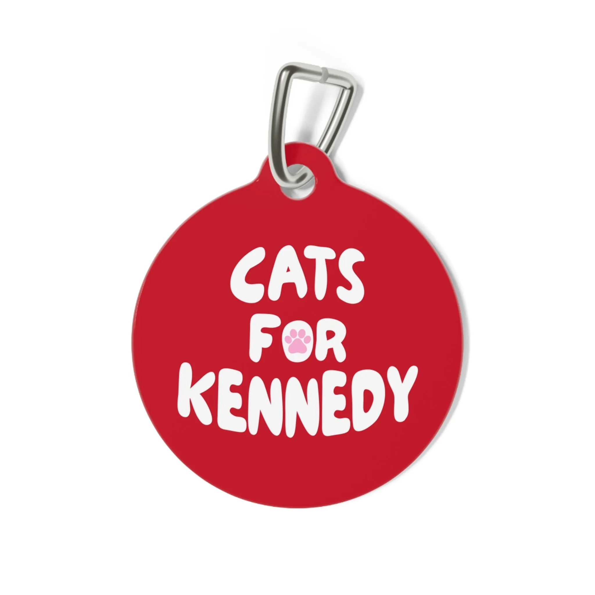 Cats for Kennedy Pet Collar Tag in Red
