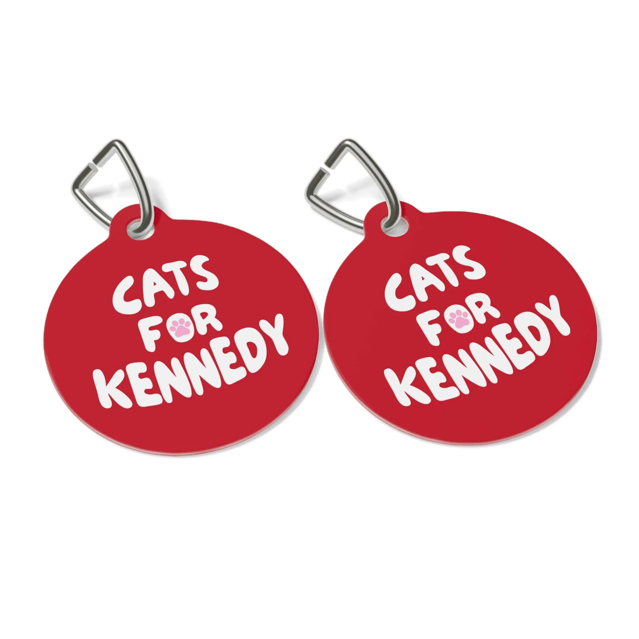 Cats for Kennedy Pet Collar Tag in Red