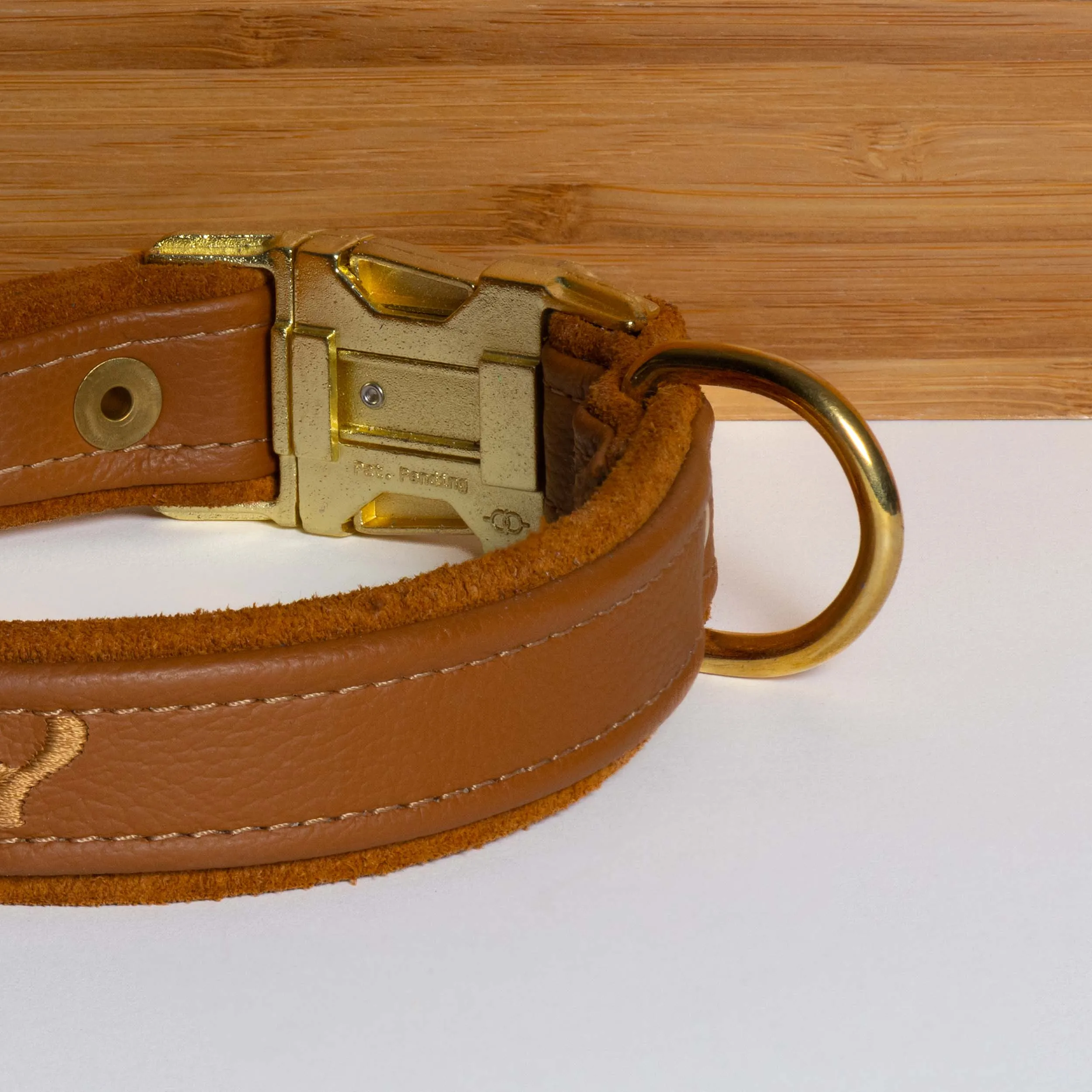 Custom Leather Dog Collar w/ side release quick snap buckle with Suede Lining One Inch width