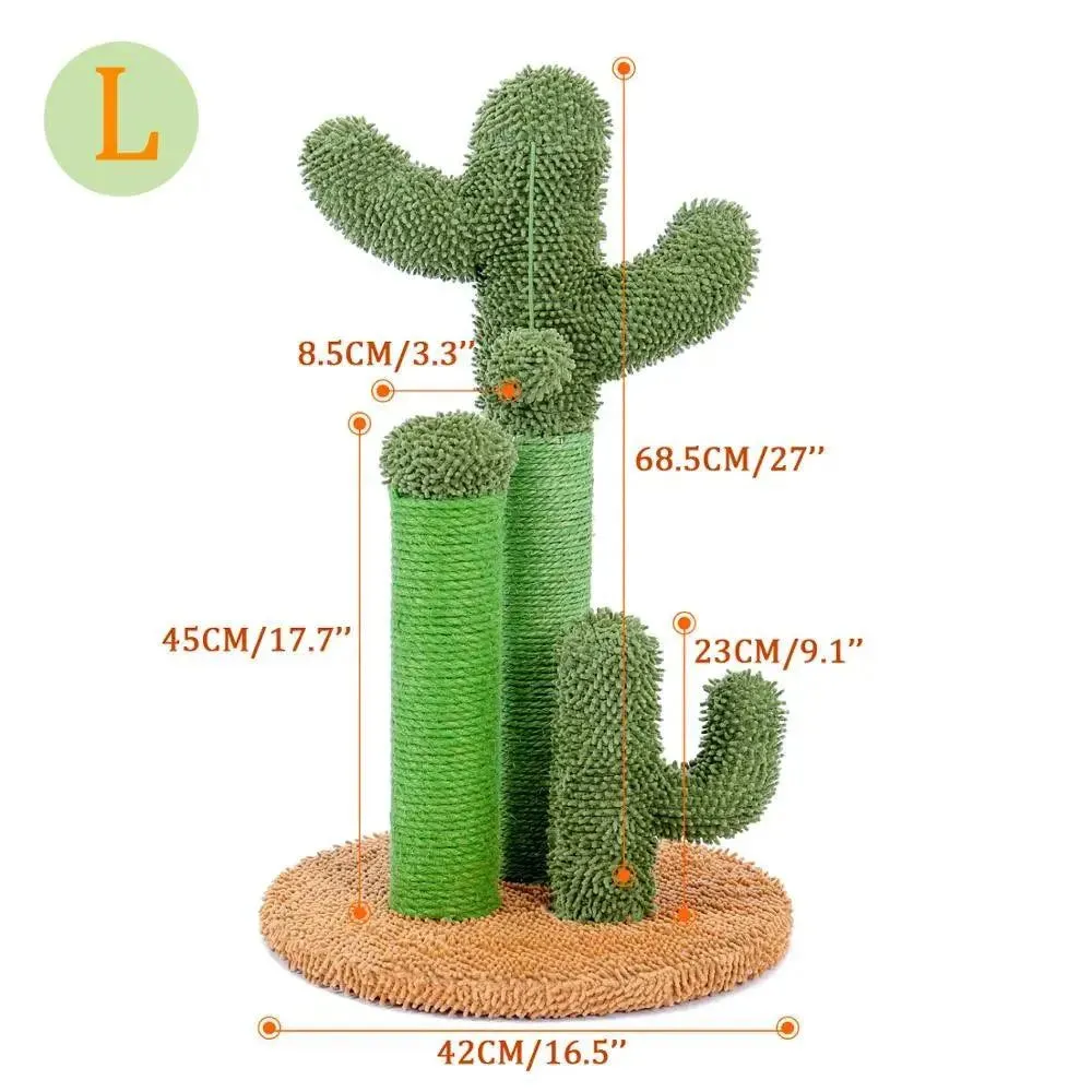 Cute Cactus Cat Tree with Scratcher Posts