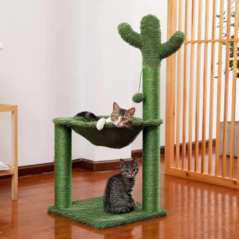 Cute Cactus Cat Tree with Scratcher Posts
