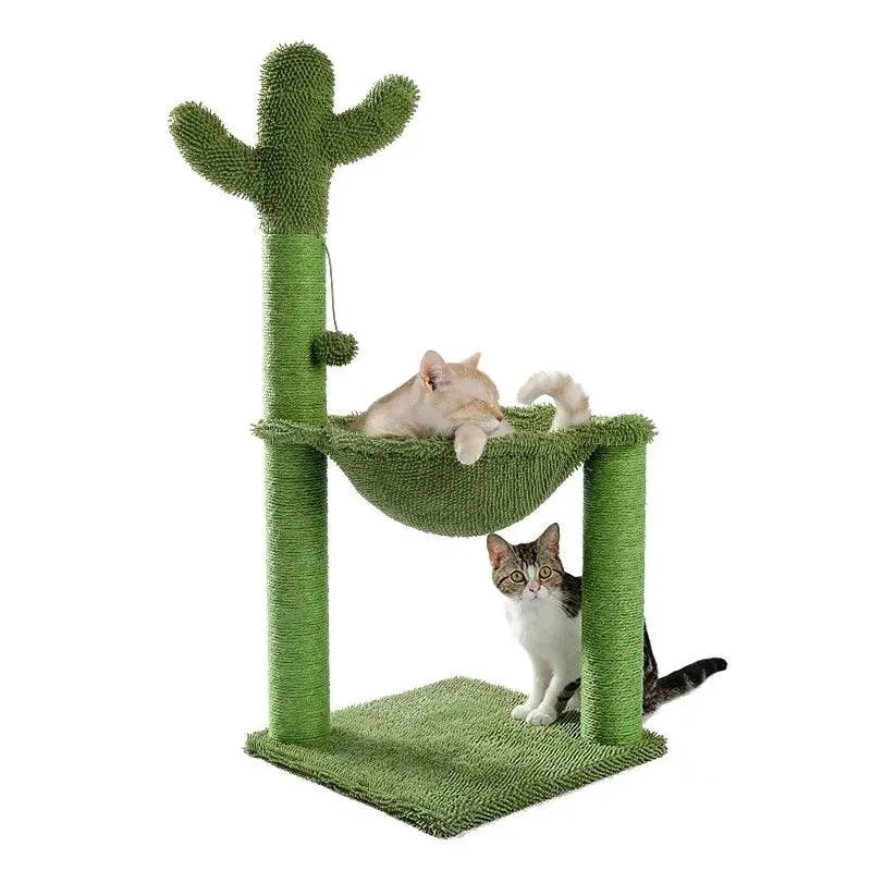 Cute Cactus Cat Tree with Scratcher Posts