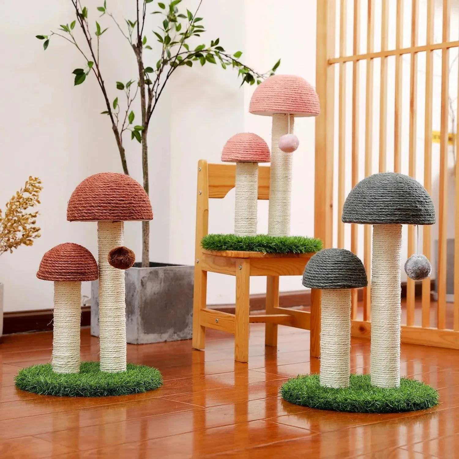 Cute Cactus Cat Tree with Scratcher Posts