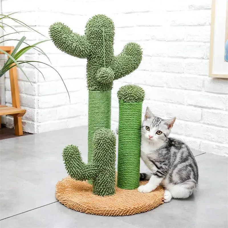 Cute Cactus Cat Tree with Scratcher Posts