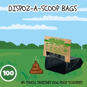 Dispoz-A-Scoop Bags - No Touch, Sanitary Dog Poop Scoopers (100 Count)