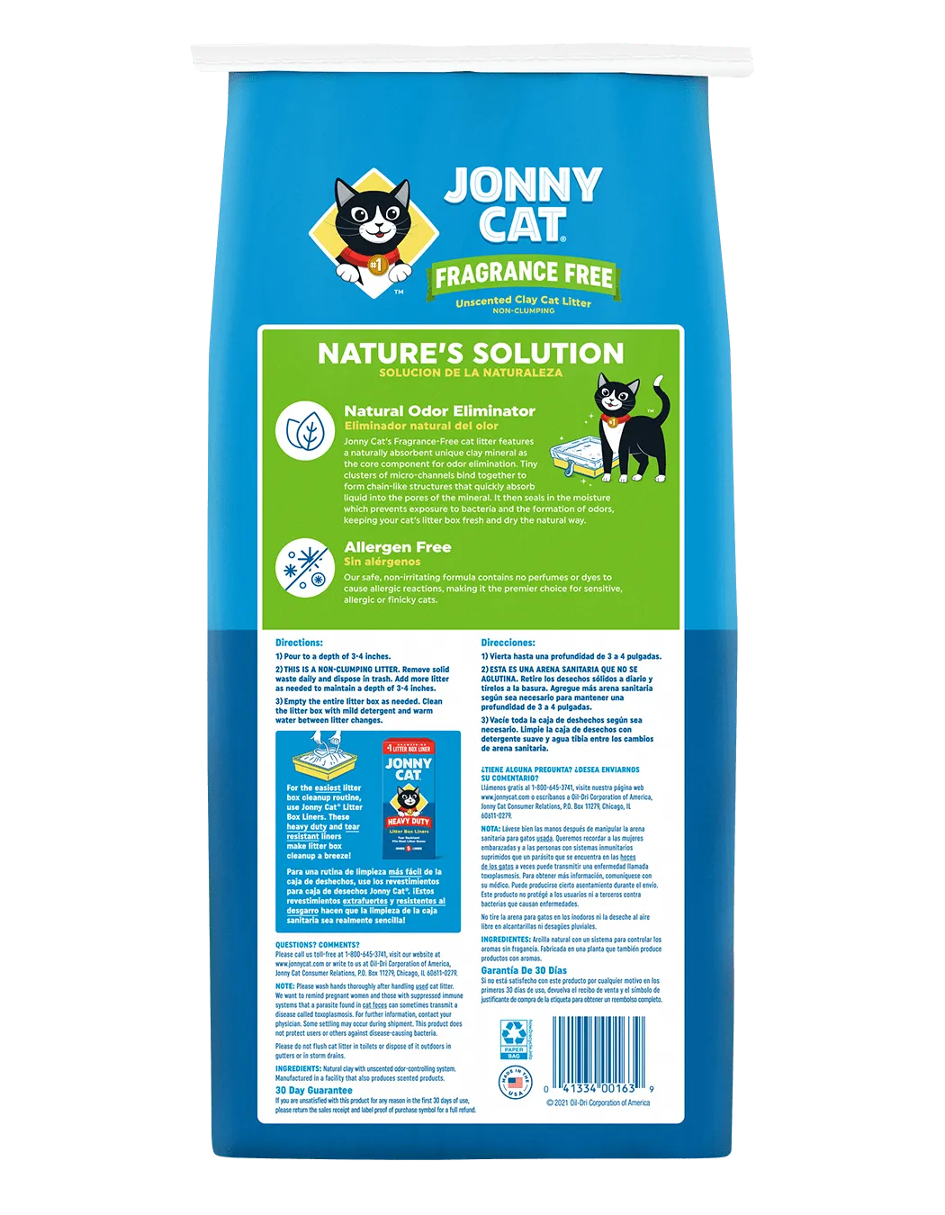 Jonny Cat Fragrance Free Unscented Clay Cat litter