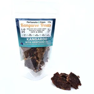 Kangaroo with Hemp 100g or 250g | Healthy Jerky Treats for Dogs & Cats