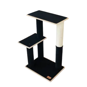 Noba Modern Plywood Cat Tree - 2 Tier Black Edition