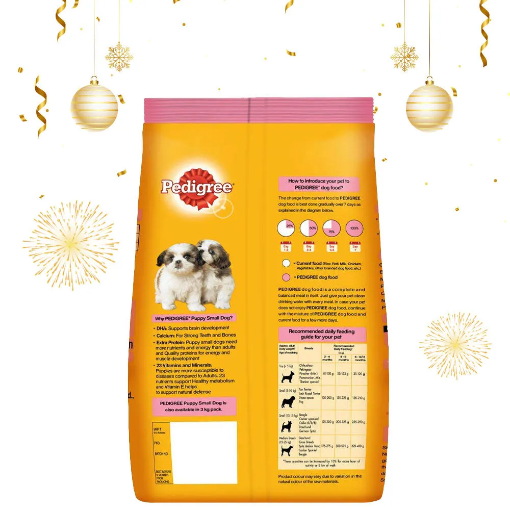 Pedigree Lamb & Milk Small Puppy Dry Food and Lamb Flavour Chunks in Gravy Puppy Wet Food Combo