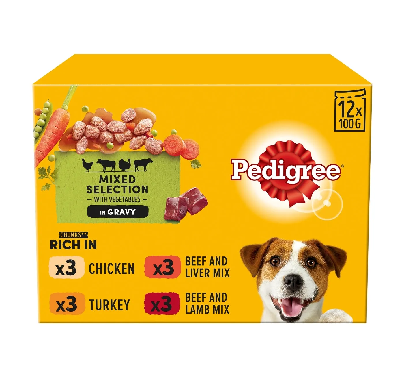 Pedigree - Mixed Selection in Gravy Adult Dog Pouches 12 x 100g