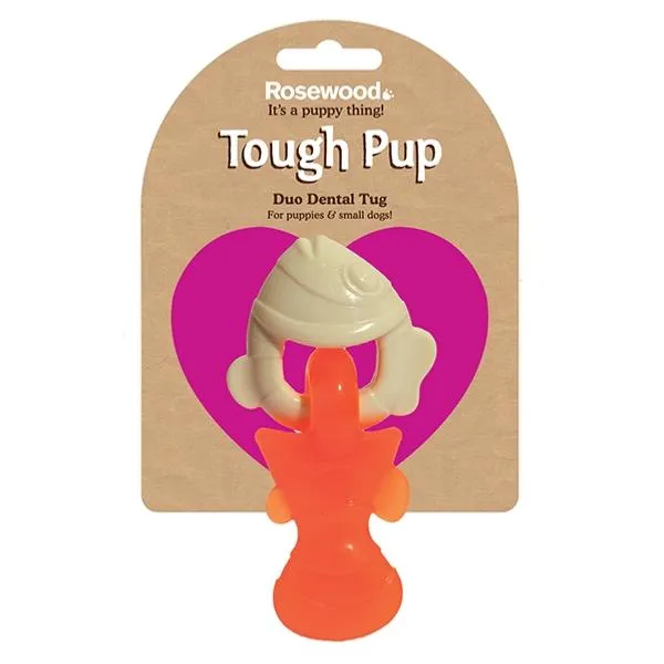 Rosewood Tough Pup | Puppy Chew Toy | Duo Dental Tug Fish