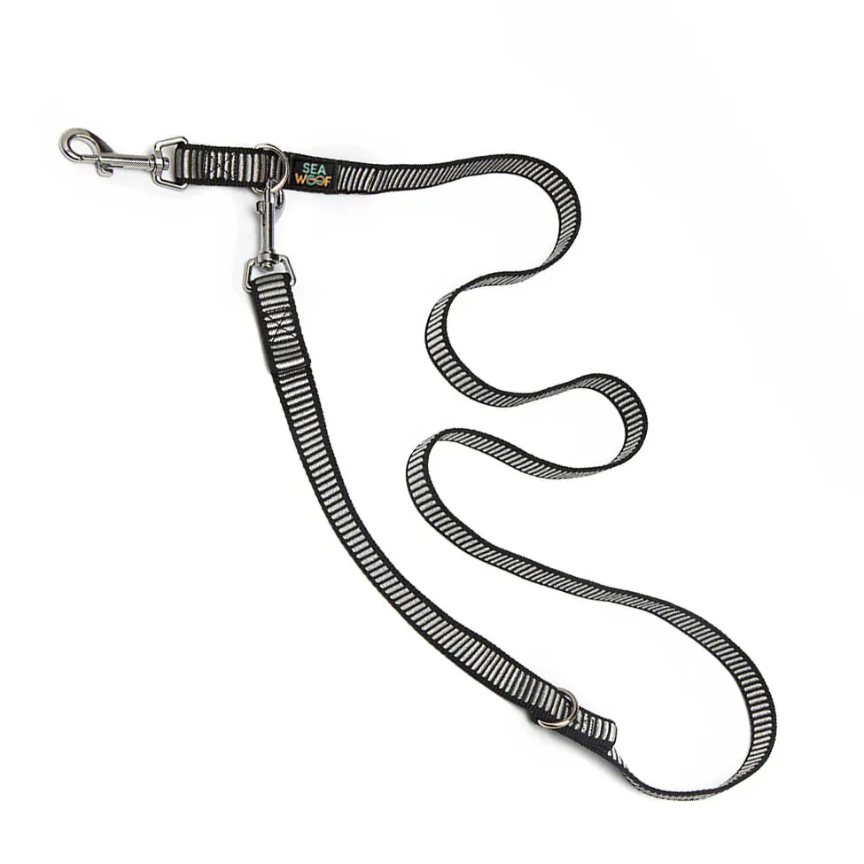 Seawoof Multi-Function Adjustable Leash Silver/Black