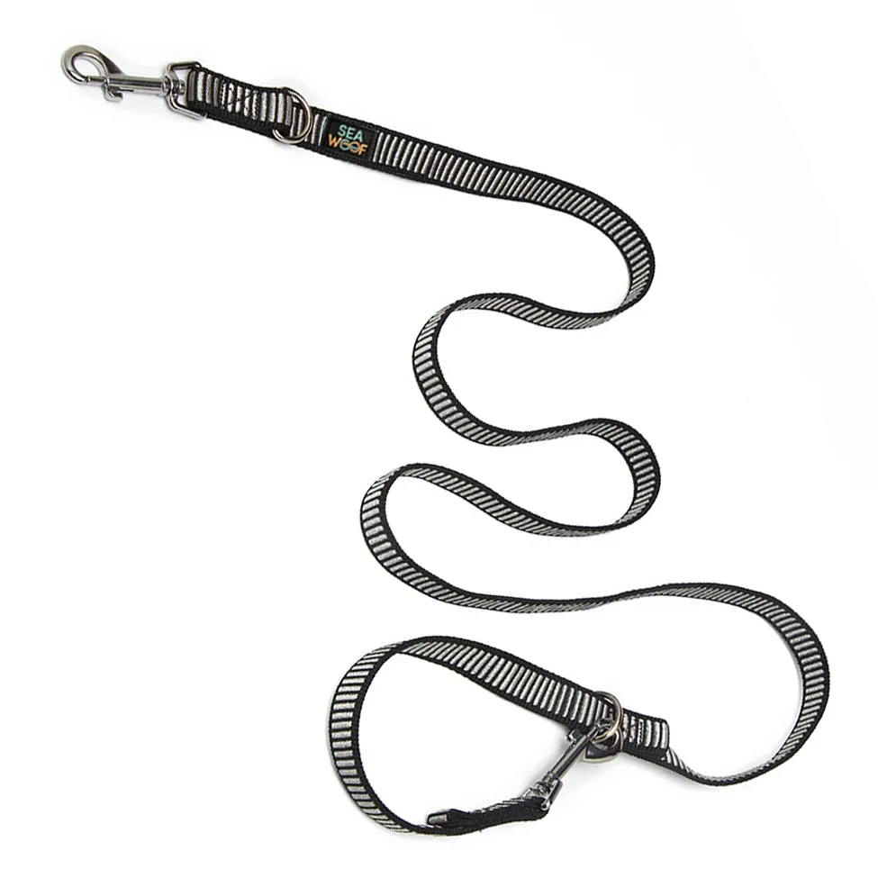 Seawoof Multi-Function Adjustable Leash Silver/Black