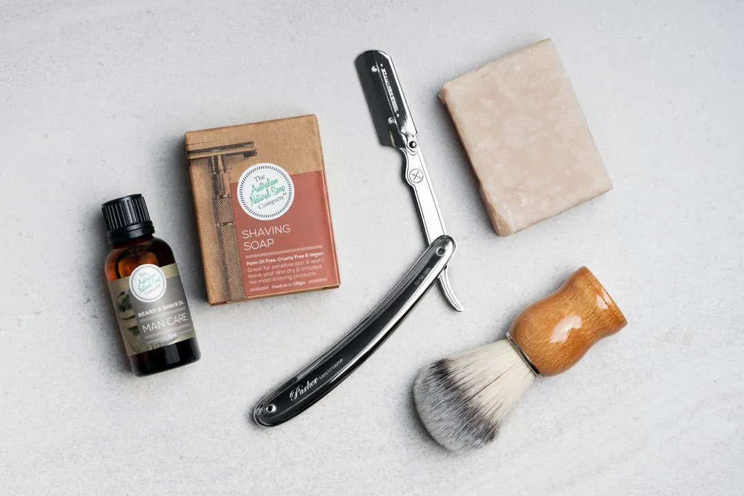 The Aust. Natural Soap Co Shaving Pack (Shaving Soap Bar 100g & Beard Oil 25mL)