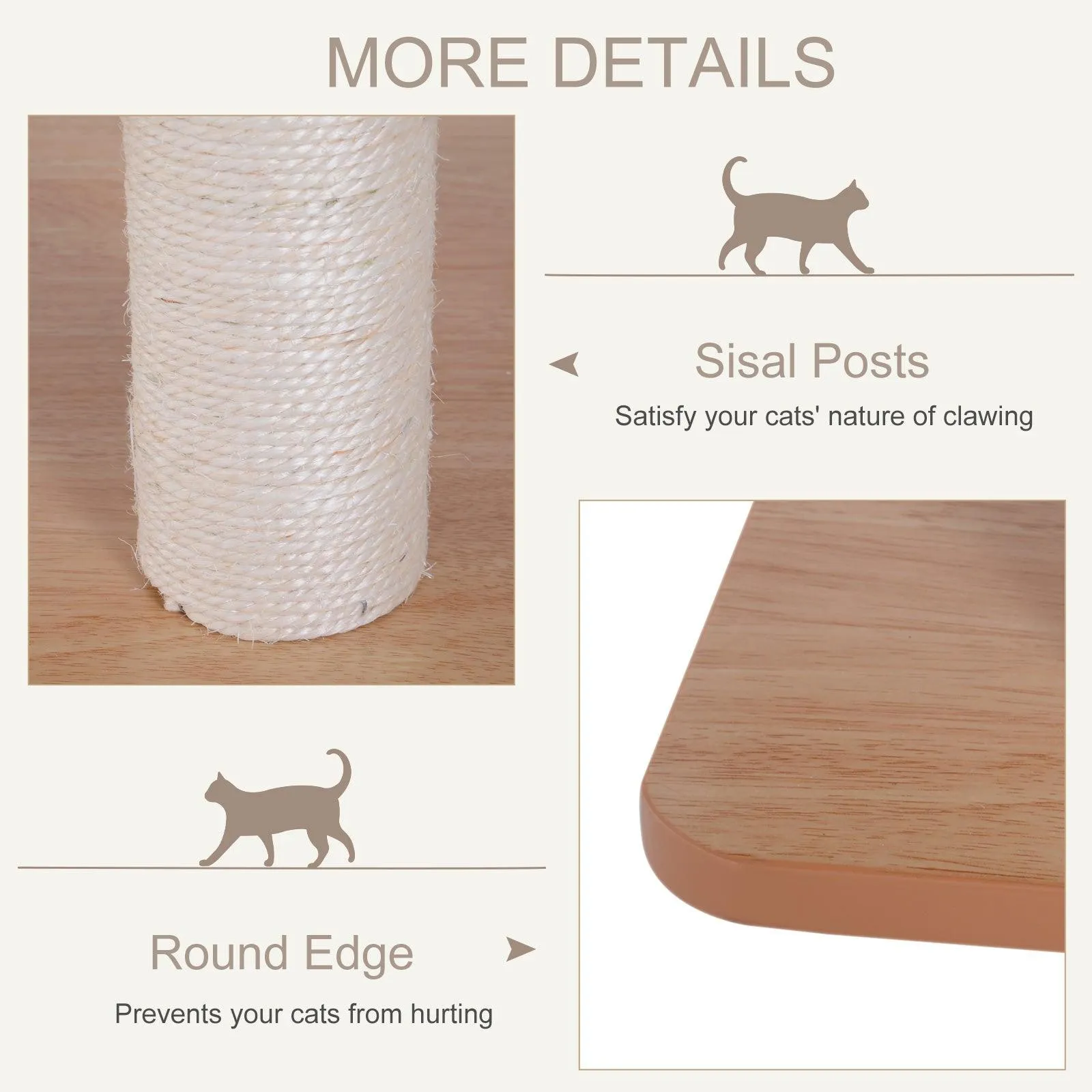 Wooden Cat Scratching Post and Activity Center